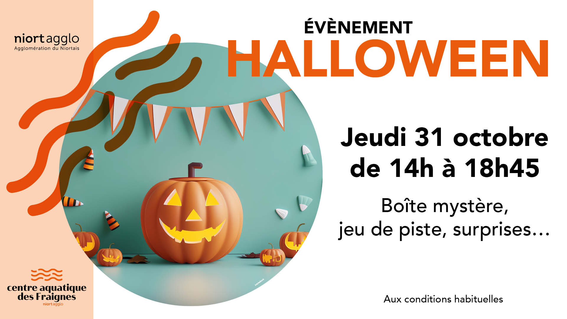 illustration de la manifestation 🎃 Plongez dans l'Halloween au Centre Aquatique des Fraignes ! 🎃