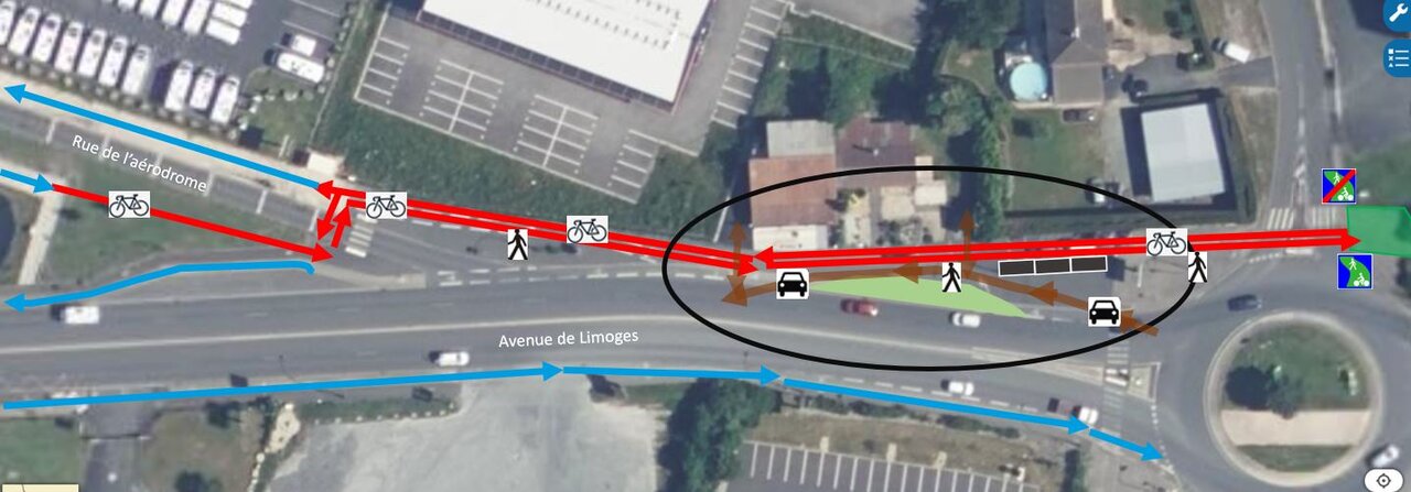 Plan d'aménagement après le giratoire d’entrée de ville